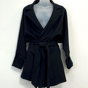 Wool blend robe style jacket